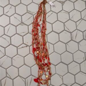 Roberta Roller Rabbit Red and Gold Multi-Strand Necklace